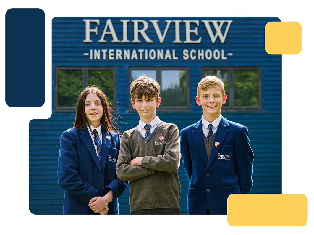 Students by Fairview sign-1